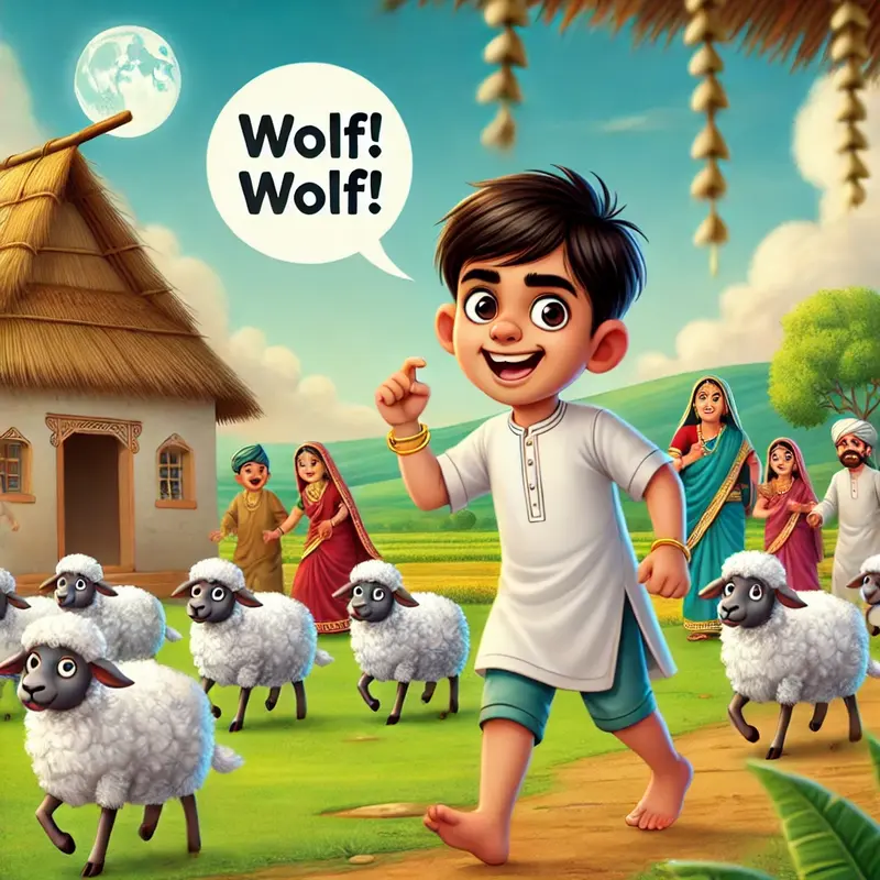 बच्चा और भेड़िया | The Boy and the Wolf - Read in Hindi, English, Urdu & Farsi