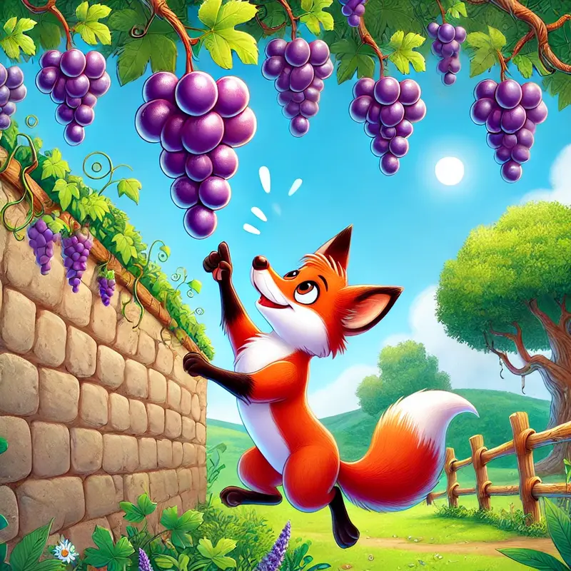 चालाक लोमड़ी और अंगूर | The Clever Fox and the Grapes Story in Hindi, English, Urdu & Farsi