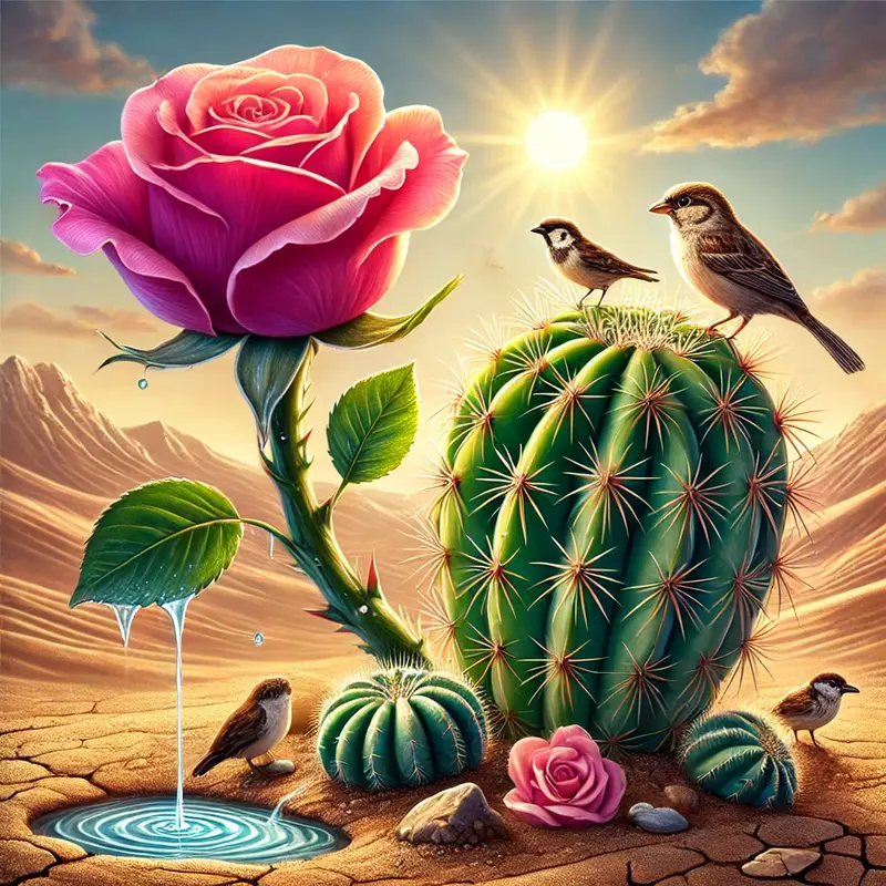 फूल और कांटा | The Flower and the Thorn - Read in Hindi, English, Urdu & Farsi